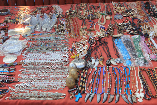 Trinkets being sold at Anjuna Beach