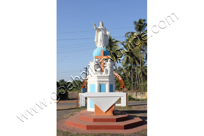 Statue of Christ the King in front of the Church