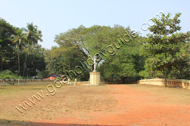 Cross in front of the church